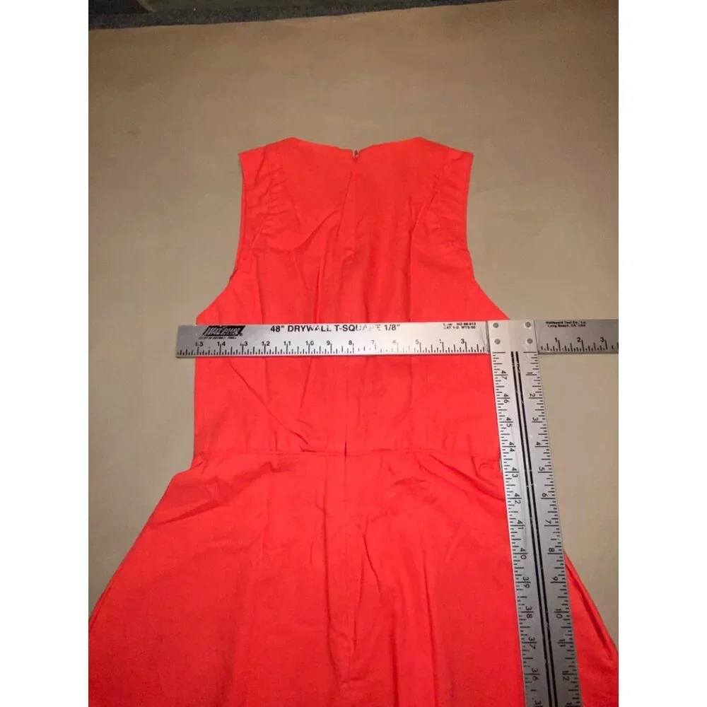 Gap Sleeveless ALine Dress Rose Bush Red Cotton Blend Size 02 - Picture 9 of 12